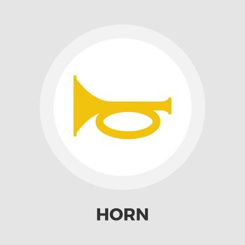 Horn icon vector. Flat icon isolated on the white background. Editable EPS file. Vector illustration.
