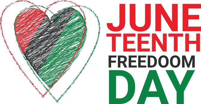 June Freedom Day background. Banner, poster, postcard. Vector illustration. Designer heart in ensign color