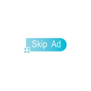 Skip Ad button icon, vector simple design