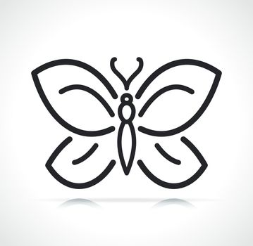 butterfly thin line icon isolated black illustration