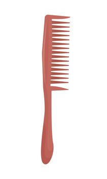Hair comb semi flat color vector object. Full sized item on white. Compact accessory. Grooming and hygiene. Haircare instrument simple cartoon style illustration for web graphic design and animation