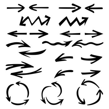 Vector illustration of curved arrow icons.