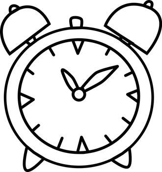 simple vector illustration of an alarm clock outline