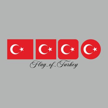 flag of turkey nation design artwork with different style. Editable, resizable, EPS 10, vector illustration.