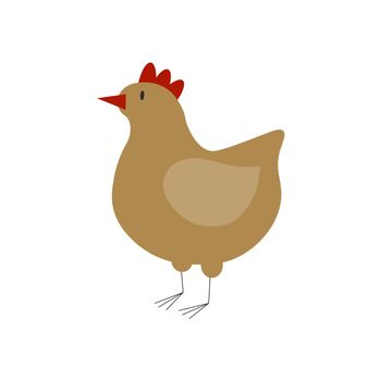 Hen, bird, domestic animal. chicken Farm, countryside life. Eco food production Illustration design element