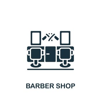 Barber Shop icon. Simple line element symbol for templates, web design and infographics.