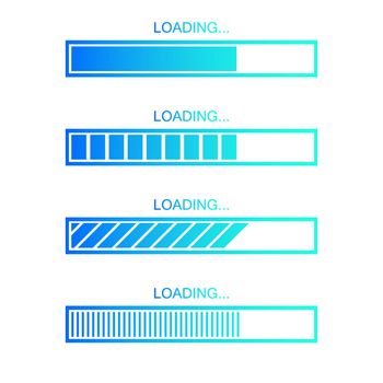 Vector progress loading bar set. Process indicator