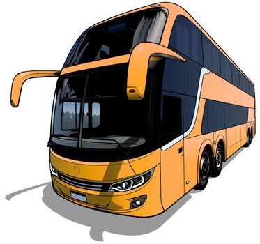 Invictus Comil Luxury Long-distance Bus - Colored Illustration Isolated on White Background, Vector