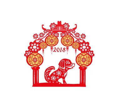 symbol of Chinese New Year of the Dog 2018