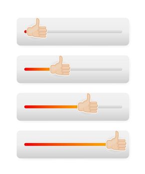 Recommended slider in flat style on white background. Flat vector. Arrow icon. Vector color icon.