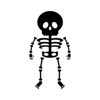 Skeleton in cartoon style isolated on white background.