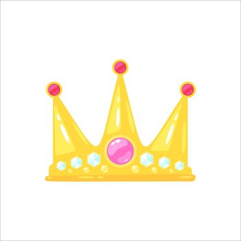 Crown in cartoon style isolated on white background.
