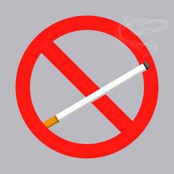 Stop smoking no smoking forbidden sign symbol Template Design. No smoking sign for Design, Presentation, Website or Apps Elements. vector flat icons cartoon design illustration