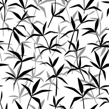 Bamboo twigs seamless on white background