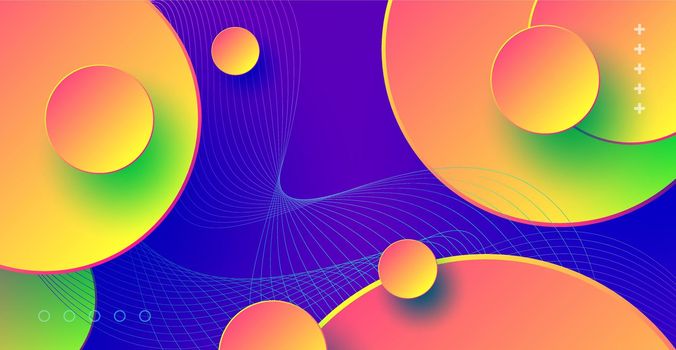Abstract geometric background. Color gradient template, Blurred background with gradient circles. For presentations, flyers and leaflets, postcards, landing pages, website design.
