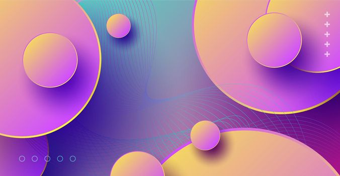 Abstract geometric background. Color gradient template, Blurred background with gradient circles. For presentations, flyers and leaflets, postcards, landing pages, website design.