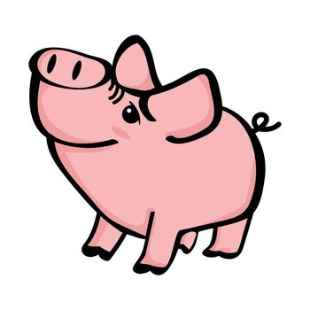 Cartoon happy pig Cartoon vector icon