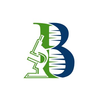 A vector illustration set of DNA Diagnostic Monogram Logo Letter B