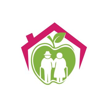 A vector Illustration of home care love and clean logo 