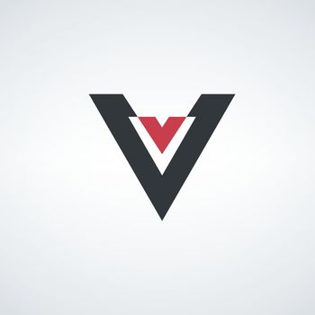 Letter V geometrical Logo design template. Corporate style. Stock vector illustration isolated