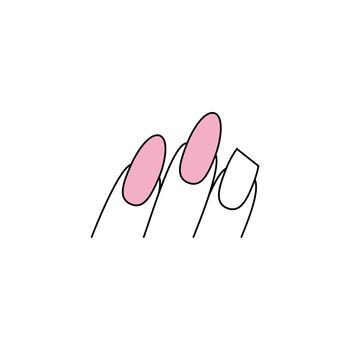 Broken nail color icon. Cracked nails. Problem with health. Manicure and pedicure concept. Isolated vector illustration