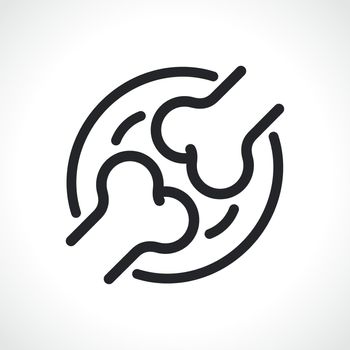 human joint thin line icon isolated design