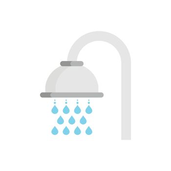 Shower head icon in flat style. Bathroom hygienic vector illustration on isolated background. Bathing sign business concept.