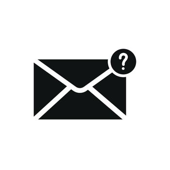 Mail icon with a question mark sign editable stroke outline icon isolated on white background flat vector illustration.