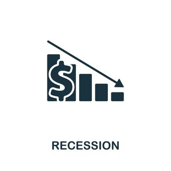 Recession icon line. Simple element economic crisis symbol for templates, web design and infographics.