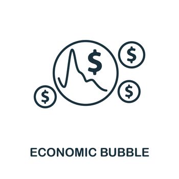 Economic Bubble icon line. Simple element economic crisis symbol for templates, web design and infographics.