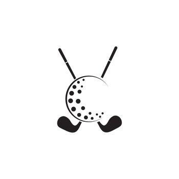 Ball and Stick Golf Template vector