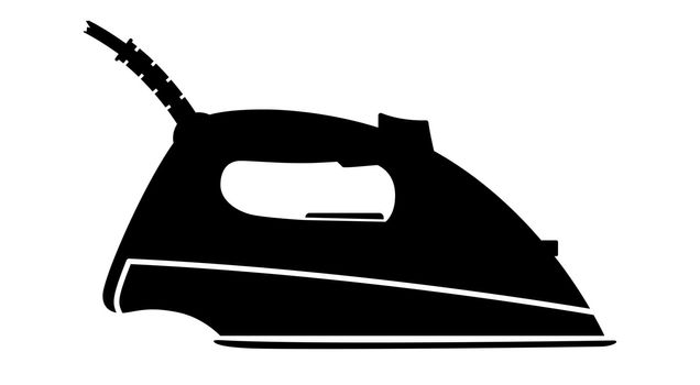 Iron icon. Steam iron black icon. Steam iron isolated symbol. Vector illustration.