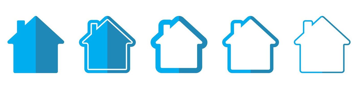 House vector icons. Set of Building symbols on white background. Vector illustration. Various House icons