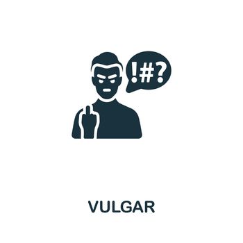 Vulgar icon line. Simple element protest symbol for templates, web design and infographics.