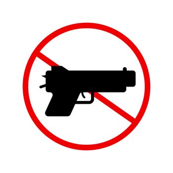No gun allowed sign. Pistol prohibited. Editable vector.