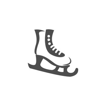 Ice skate shoes icon logo illustration template vector