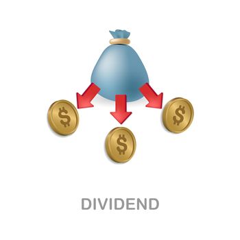 Dividend icon. 3d illustration from economic collection. Creative Dividend 3d icon for web design, templates, infographics and more.