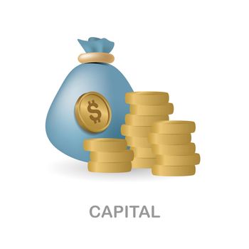 Capital icon. 3d illustration from economic collection. Creative Capital 3d icon for web design, templates, infographics and more.