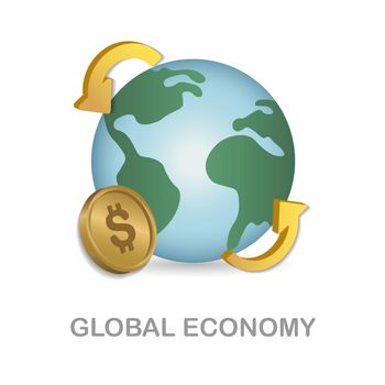 Global Economy icon. 3d illustration from economic collection. Creative Global Economy 3d icon for web design, templates, infographics and more.