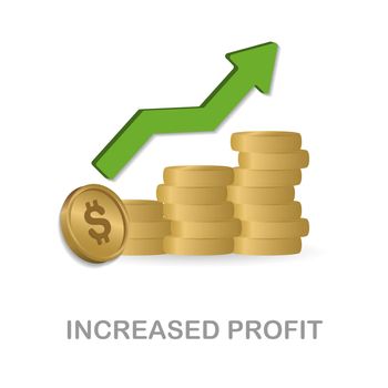 Increased Profit icon. 3d illustration from economic collection. Creative Increased Profit 3d icon for web design, templates, infographics and more.