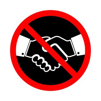 Handshake ban icon isolated. Stop Handshake sign. Handshake forbidden sign. No Handshake vector icon.