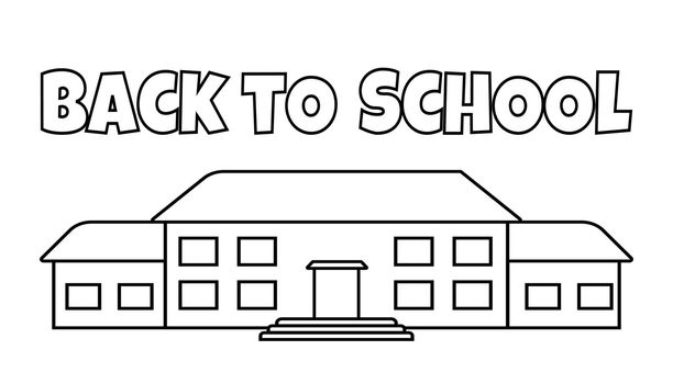 Back to school vector illustration with univercity college building. Education and knowledge concept
