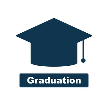 Graduation cap and graduation logo. Square academic cap. Editable vector.