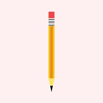 Pencil drawing a line. Pencil with rubber. Solid color vector illustration. Vector illustration