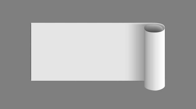 Rectangle Paper Banner With Curled Corner. EPS10 Vector