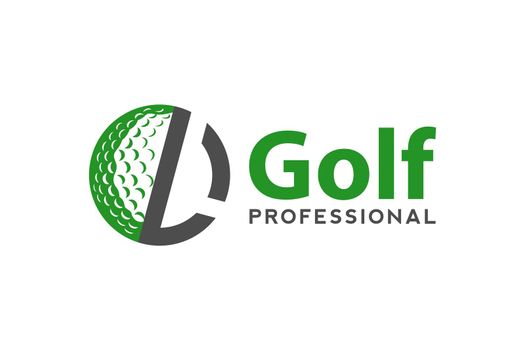 Letter L for Golf logo design vector template, Vector label of golf, Logo of golf championship, illustration, Creative icon, design