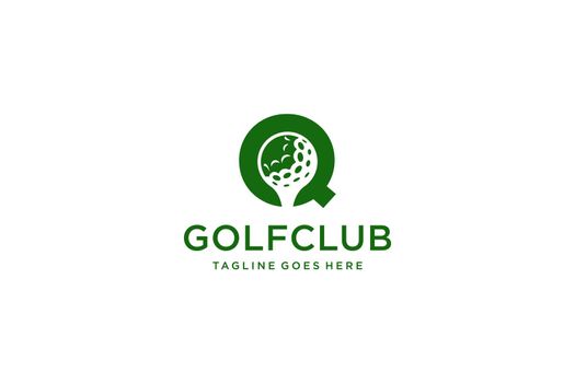 Q for Golf logo design vector template, Vector label of golf, Logo of golf championship, illustration, Creative icon, design concept