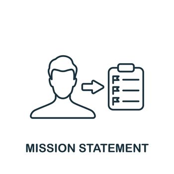 Mission Statement icon. Simple line element symbol for templates, web design and infographics.