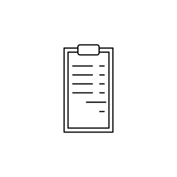 Menu icon illustration. Simple black outline list isolated vector. Blank with entries logo. Blank web element
