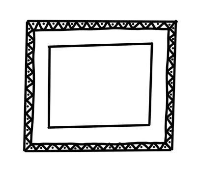 Doodle picture frame. Hand drawn vintage sketchy shape. Vector collection.